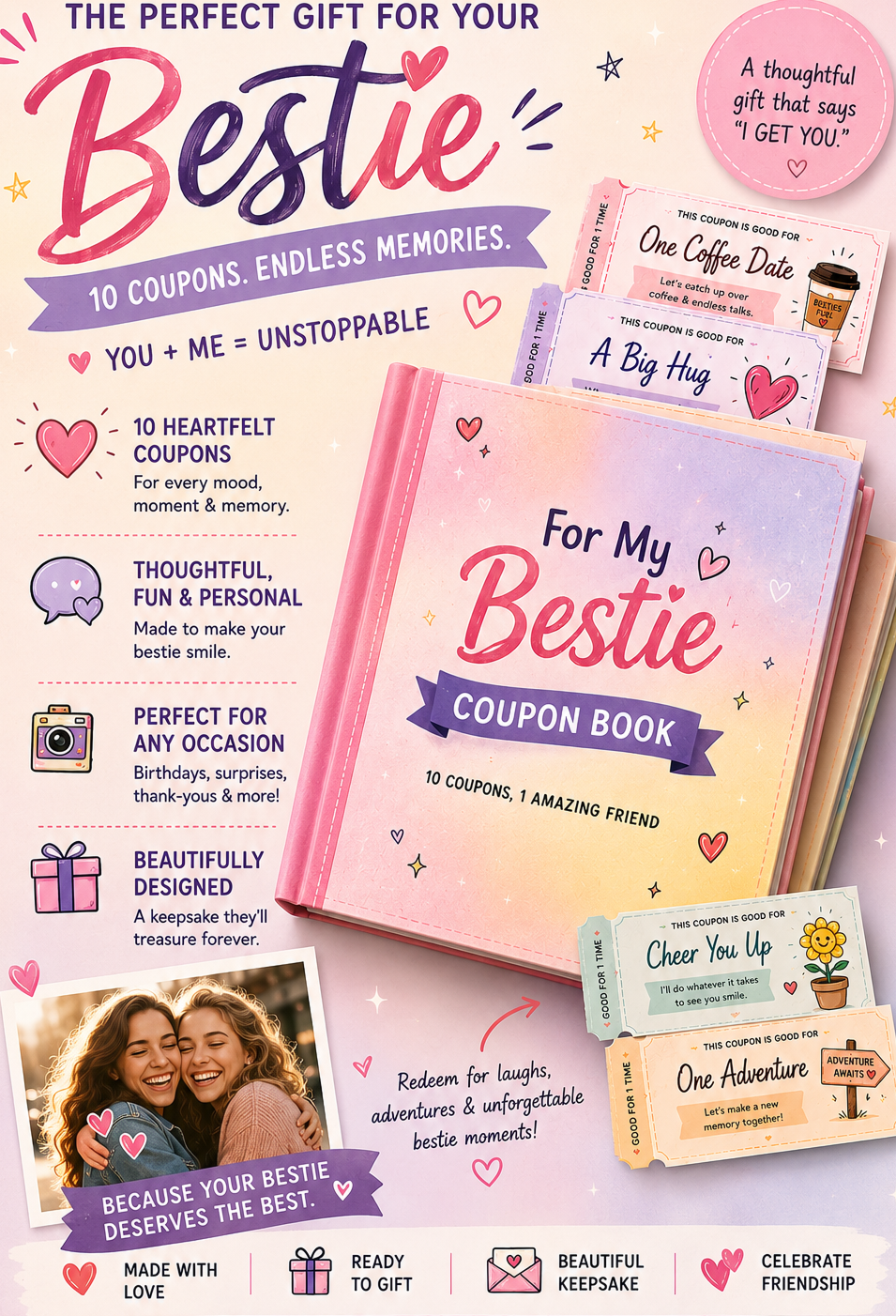 Bestie Goals Coupon Book - Heartfelt & Fun Printable Gift