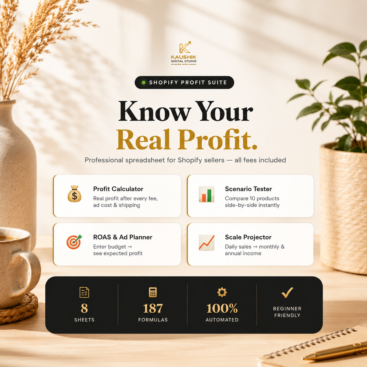 Shopify Profit Calculator Spreadsheet Suite