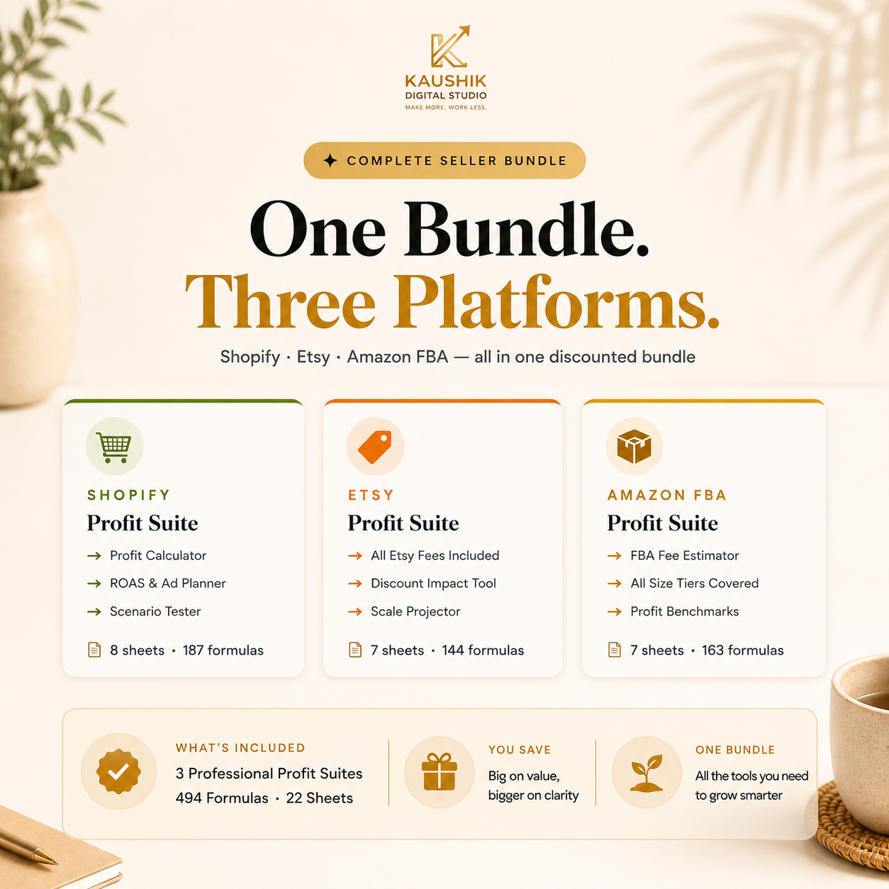 3-in-1 eCommerce Seller Profit Calculator Bundle