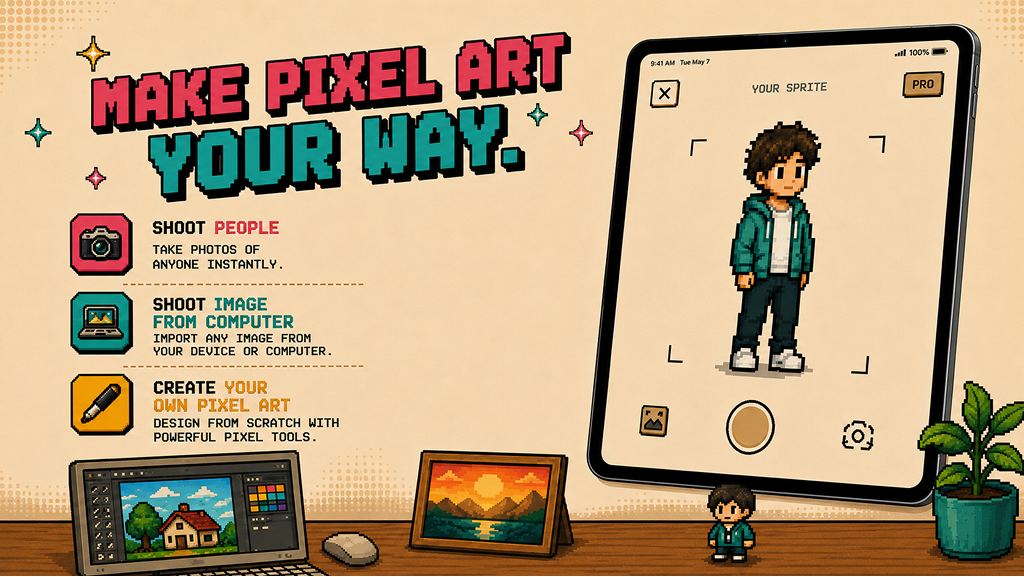 CamSprite — make pixel art from photos on iPhone